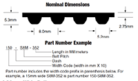 8M HT Timing Belt (1000-8M-20)