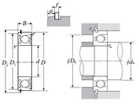 Single Row Radial Ball Bearing - Double Shielded w/ Snap Ring, Series BL2 - Dimensions