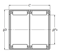 Drawn Cup Needle Roller Bearing - Double Row HK, HMK Type - Dimensions