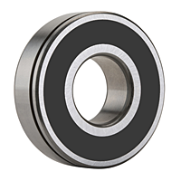 Single Row Radial Ball Bearing - Single Sealed (Non Contact Rubber Seal) w/ Snap Ring Groove