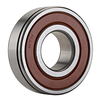 Single Row Radial Ball Bearing - Single Sealed (Contact Rubber Seal) w/ Snap Ring Groove