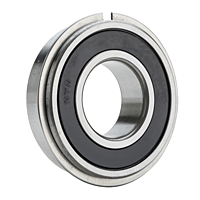 Single Row Radial Ball Bearing - Single Sealed (Non Contact Rubber Seal) w/ Snap Ring