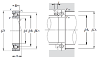 Eco-Friendly Angular Contact Ball Bearing - HSL Ultage Type - Dimensions