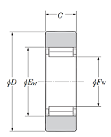 Roller Follower Yoke Type Track Roller Bearing w/o Inner Ring - Cylindrical O.D. - Dimensions