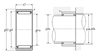 Machined-Ring Needle Roller Bearings - Separable Type w/o Inner Ring - Dimensions