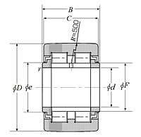 Roller Follower Yoke Type Track Roller Bearing w/ Inner Ring, NUTW Type, Spherical O.D. - Dimensions