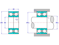 Duplex Pair Angular Contact Ball Bearings in Back to Back Arrangement (DB)
