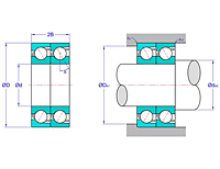 Duplex Pair Angular Contact Ball Bearings in Tandem Arrangement (DT)