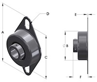 Ball Bearing, Pressed Steel Housing, Self-Aligning, Standard Type F2PS-BL Series