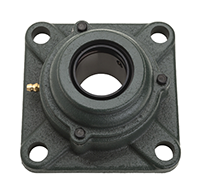 Four Bolt Square Flanged Unit, Cast Housing, Set Screw, Cast Dust Cover, Open End, UCF Type