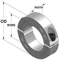 Metric Two-Piece Clamping Collar