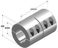 Metric Two-Piece Industry Standard Clamping Coupling with Keyway