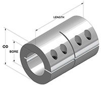 One-Piece Clamping Coupling Recessed Screw