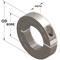 One-Piece Threaded Clamping Collar Recessed Screw