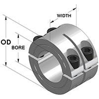 Two-Piece Clamping Collar Double Wide