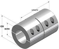 Two-Piece Clamping Coupling with Recessed Screw