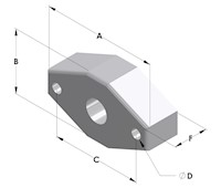 UHMW-PE Bearing, Solid-Rigid Type (2 Bolt) F2UH-UH - Series