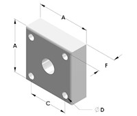 UHMW-PE Bearing, Solid-Rigid Type (4 Bolt) F4UH-UH Series