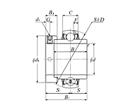 Ultra Class Bearing Insert w/ Eccentric Locking Collar, Wide Inner Ring - Spherical O.D. - Dimensions