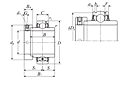 Bearing Insert w/ Eccentric Locking Collar, Wide Inner Ring - Cylindrical O.D., Snap Ring Groove - Dimensions