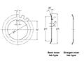 Lockwasher - Straight Inner Tab Type - Dimensions