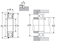 Single Row Radial Ball Bearing - Double Shielded w/ Snap Ring, Series BL2 - Dimensions