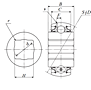 Heavy Duty Disc Bearing - Square Bore, Spherical O.D., Type 2 - Dimensions