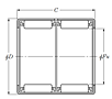 Drawn Cup Needle Roller Bearing - Double Row HK, HMK Type - Dimensions