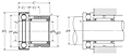 Needle Roller Bearing with Thrust Ball Bearing - w/ Cover - Dimensions