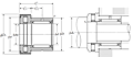 Needle Roller Bearing with Thrust Cylindrical Roller Bearing - w/ Cover - Dimensions