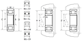 Separable Outer Ring Type Bearing - Inner Ring w/ Two Ribs, Plain Outer Ring, One-Piece Steel Cage - Dimensions