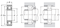 Cylindrical Roller Bearing - Inner Ring w/ Two Ribs, Separable, Plain Outer Ring - Dimensions