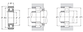 Cylindrical Roller Bearing w/ Tapered Bore - Inner Ring w/ Two Ribs, Plain Outer Ring - Dimensions