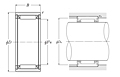 Machined-Ring Needle Roller Bearing w/o Inner Ring - NK, NKS Series - Dimensions