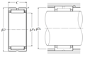 Machined-Ring Needle Roller Bearing w/o Inner Ring - RNA49.R, RNA59, RNA69.R, NK.R, MR Series - Dimensions