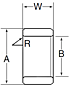 Plain Inner Ring, No Rollers - Dimensions