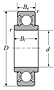 Single Row Radial Ball Bearing - Double Sealed (Contact Rubber Seal), 88000 Series - Dimensions