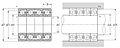 Multi-Row Angular Contact Ball Bearing - Tandem Arrangement - Dimensions