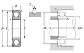 Single Row Radial Ball Bearing - Single Shielded w/ Snap Ring Groove - Dimensions