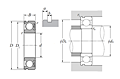 Single Row Radial Ball Bearing - Single Sealed (Contact Rubber Seal) w/ Snap Ring Groove - Dimensions