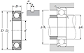 Single Row Radial Ball Bearing - Single Sealed (Light Contact Rubber Seal) w/ Snap Ring Groove - Dimensions