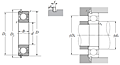 Single Row Radial Ball Bearing - Single Sealed (Non Contact Rubber Seal) w/ Snap Ring - Dimensions