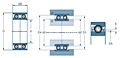 Duplex Hybrid Angular Contact Ball Bearing, High Precision - Universal Flush Ground - Dimensions