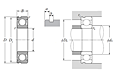 Single Row Radial Ball Bearing - Double Shielded, Snap Ring Groove - Dimensions