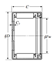 Drawn Cup Needle Roller Bearing - BK Type, Single Sealed - Dimensions