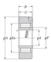Roller Follower Yoke Type Track Roller Bearing w/ Inner Ring, NAB Type, Spherical O.D. - Dimensions