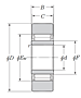 Roller Follower Yoke Type Track Roller Bearing w/ Inner Ring, NAB Type, Cylindrical O.D. - Dimensions