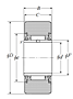 Roller Follower Yoke Type Track Roller Bearing w/ Inner Ring, Double Sealed, NA22 Type, Cylindrical O.D. - Dimensions