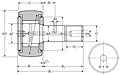 Cam Follower Stud Type Track Roller Bearing - Spherical O.D., KRV..LLH Type - Dimensions