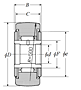 Roller Follower Yoke Type Track Roller Bearing w/ Inner Ring, Double Sealed, NATR Type, Spherical O.D. - Dimensions